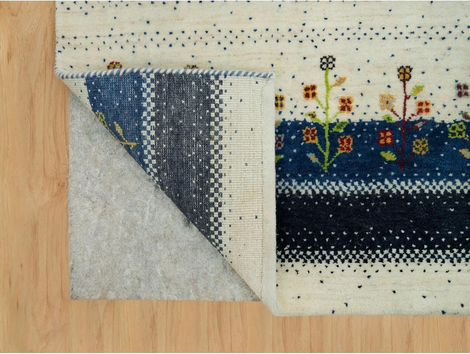 Retro White Modern Lori Buft Gabbeh Tree Design Wool Thick and Plush Hand Knotted Oriental Runner Rug (2'7"x9'6")
