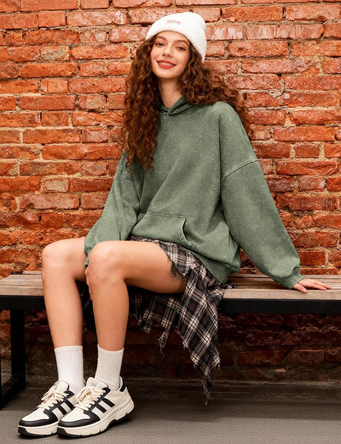 Eisctnd Mens Hoodies Oversized Unisex Acid Wash Casual Vintage Cotton Sweatshirt, Baggy Basic Streetwear Pullover - Image 3