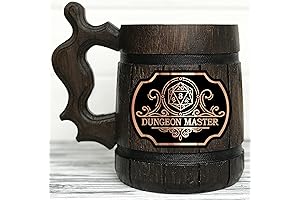 Fathers Day Fantasy Wooden Beer Mug: The Perfect Gift for the Ultimate Dungeon Master