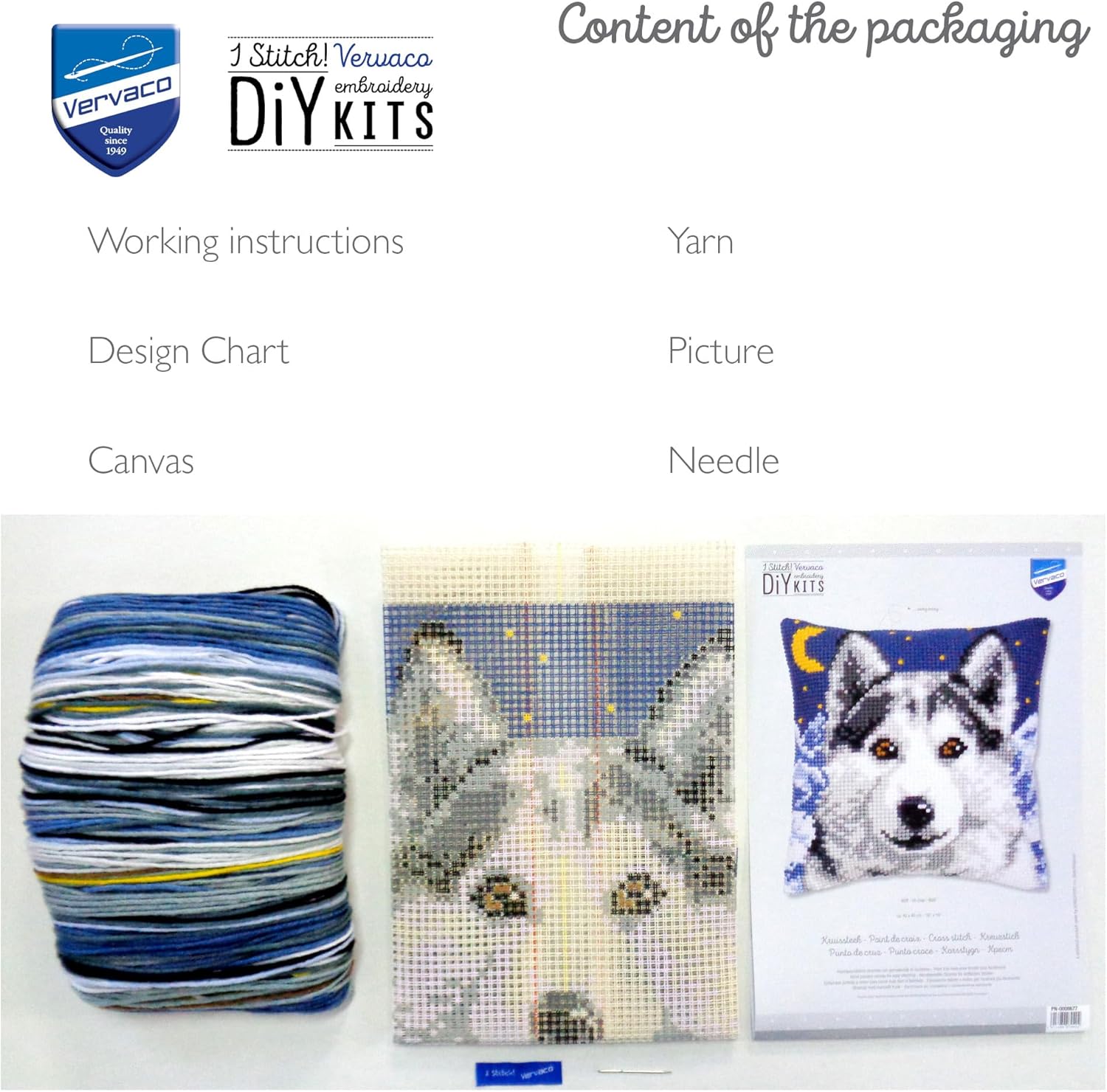 Vervaco Cross Stitch Cushion Kit Wolf