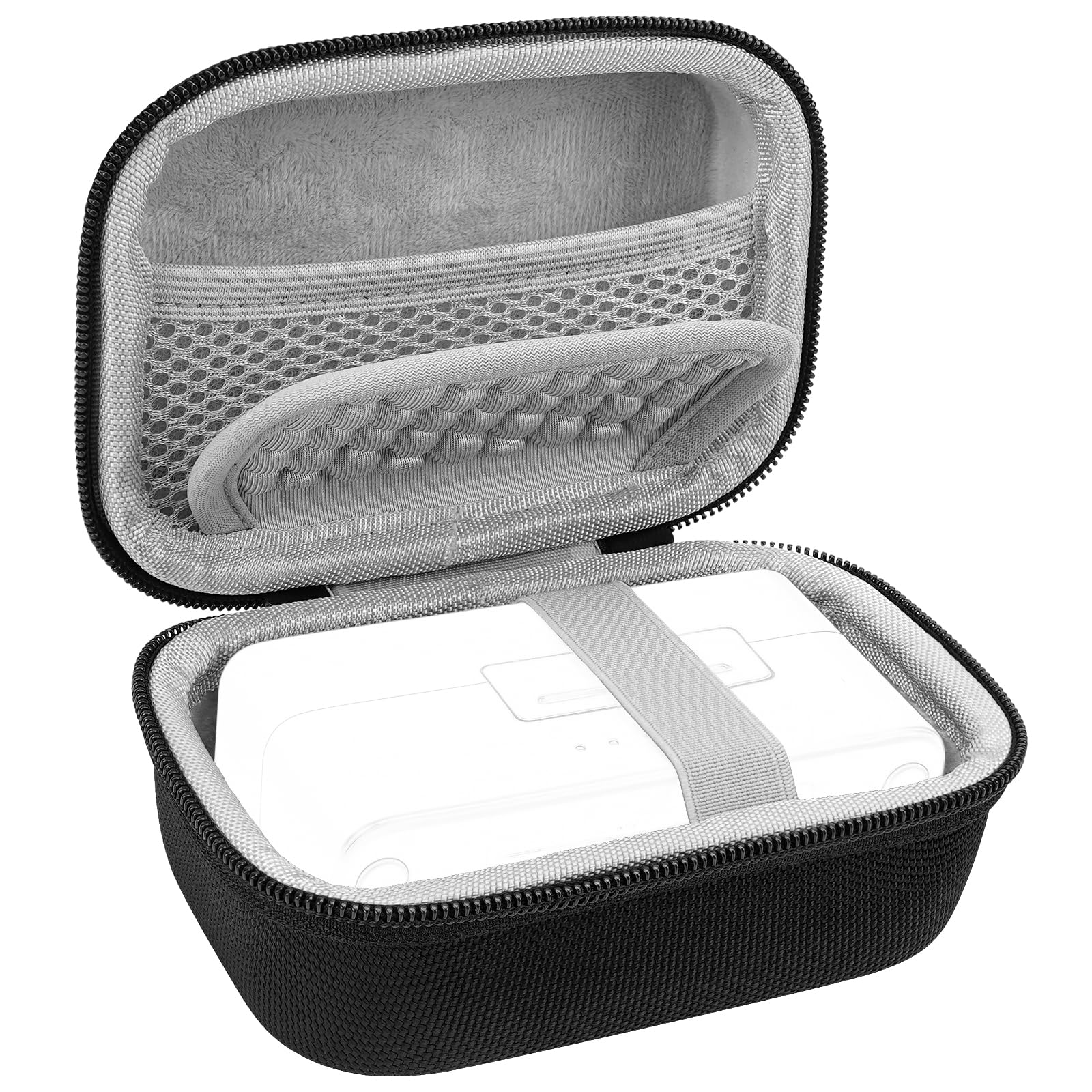 geekria for creators microphone carrying case compatible with dji mic 3, mic 2, mic mini, hollyland lark max 2, lark max charging case, mic hard shell travel bag with cable storage (black)