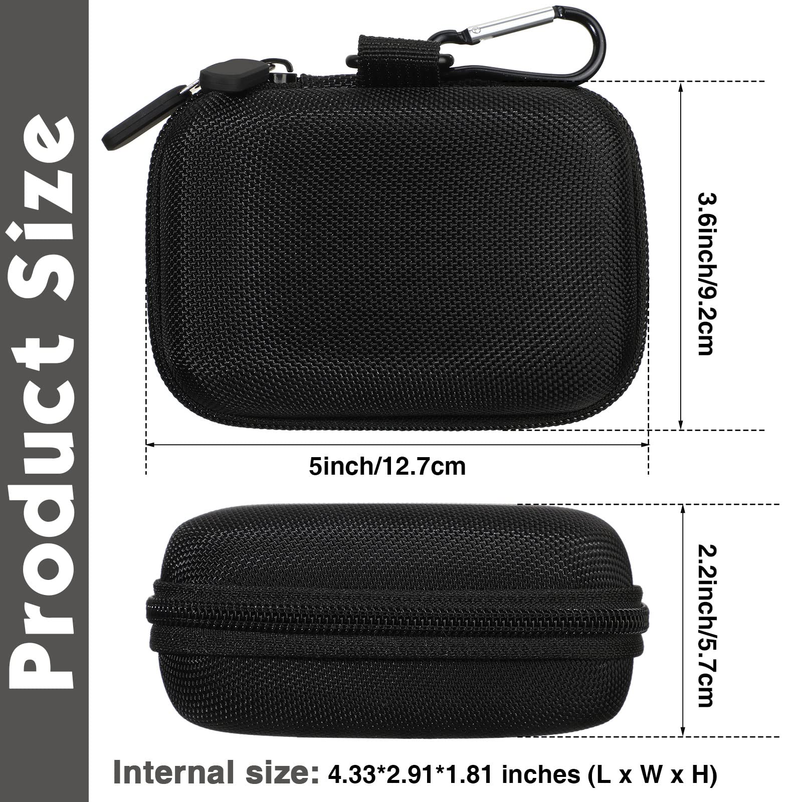 Sanwuta 4 Pcs Playing Card Case Hard EVA Travel Carrying Case for Classic Game Playing Card Box, 5 x 3.6 x 2.2 Inches (Not Including Cards)(Black)