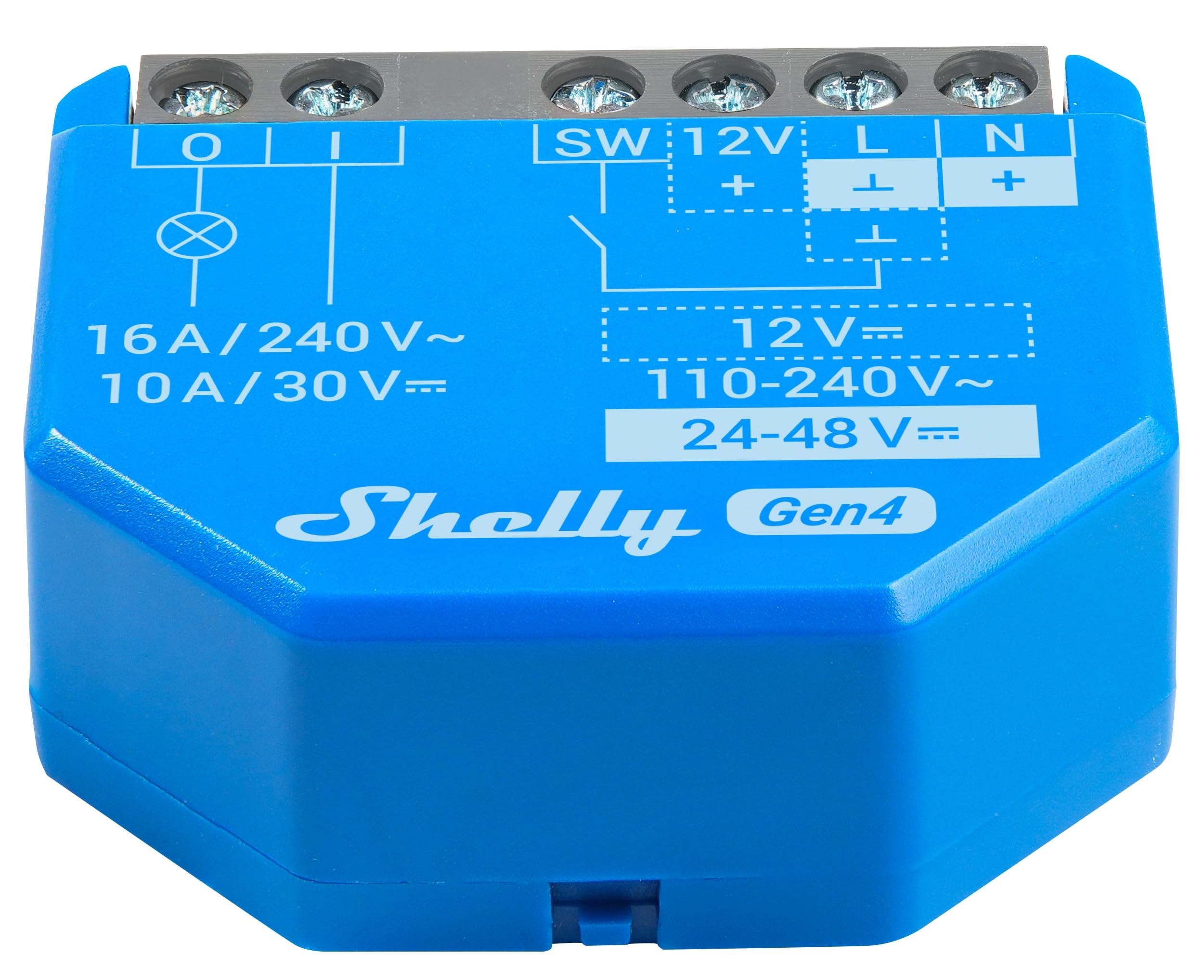 SHELLY Relais 1 Gen4, 16 A, WLAN, Bluetooth, blau, 3 Stück