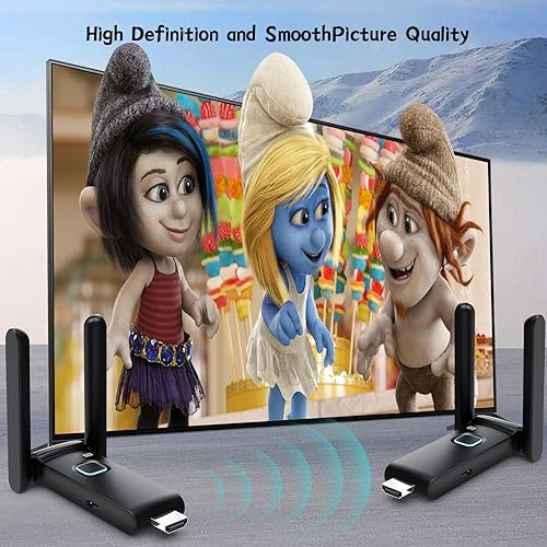 Miniatura 4 de Receptores y transmisor HDMI 4 inalámbricos, hasta 6 RX, sin calor, extensor Plug and Play, 165FT/50M, 2.4/5G Expansión simultánea inalámbrica para
