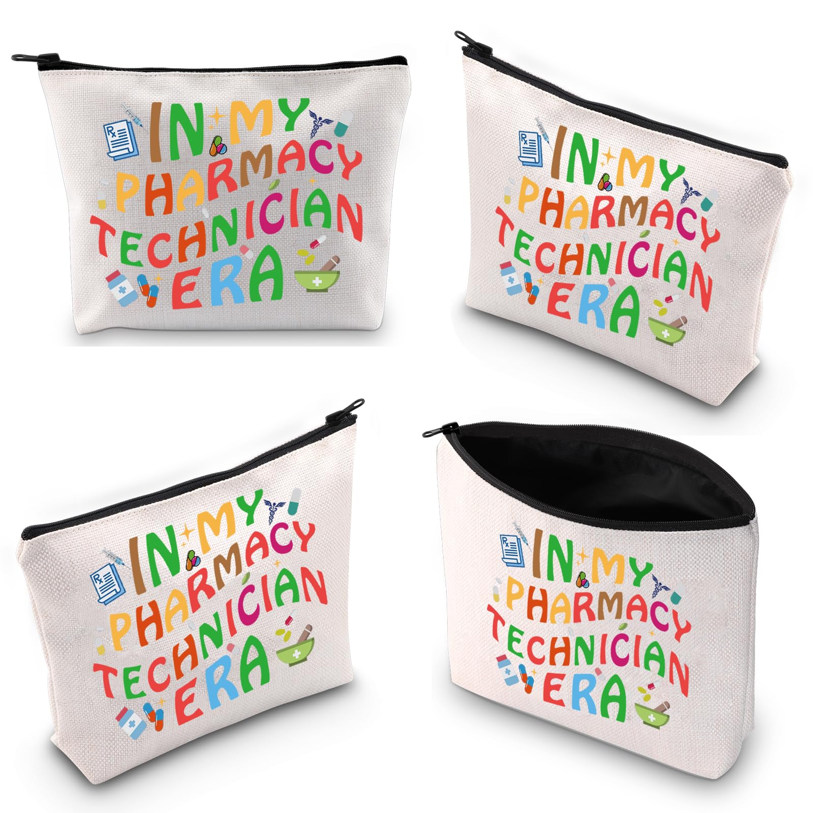 Pharmacist Makeup Bag Rx Technician Gift Pharmacist Rx Pharmacy Cosmetic Bag Pharmacy Tech Cosmetic Bag (Cotton - Image 2