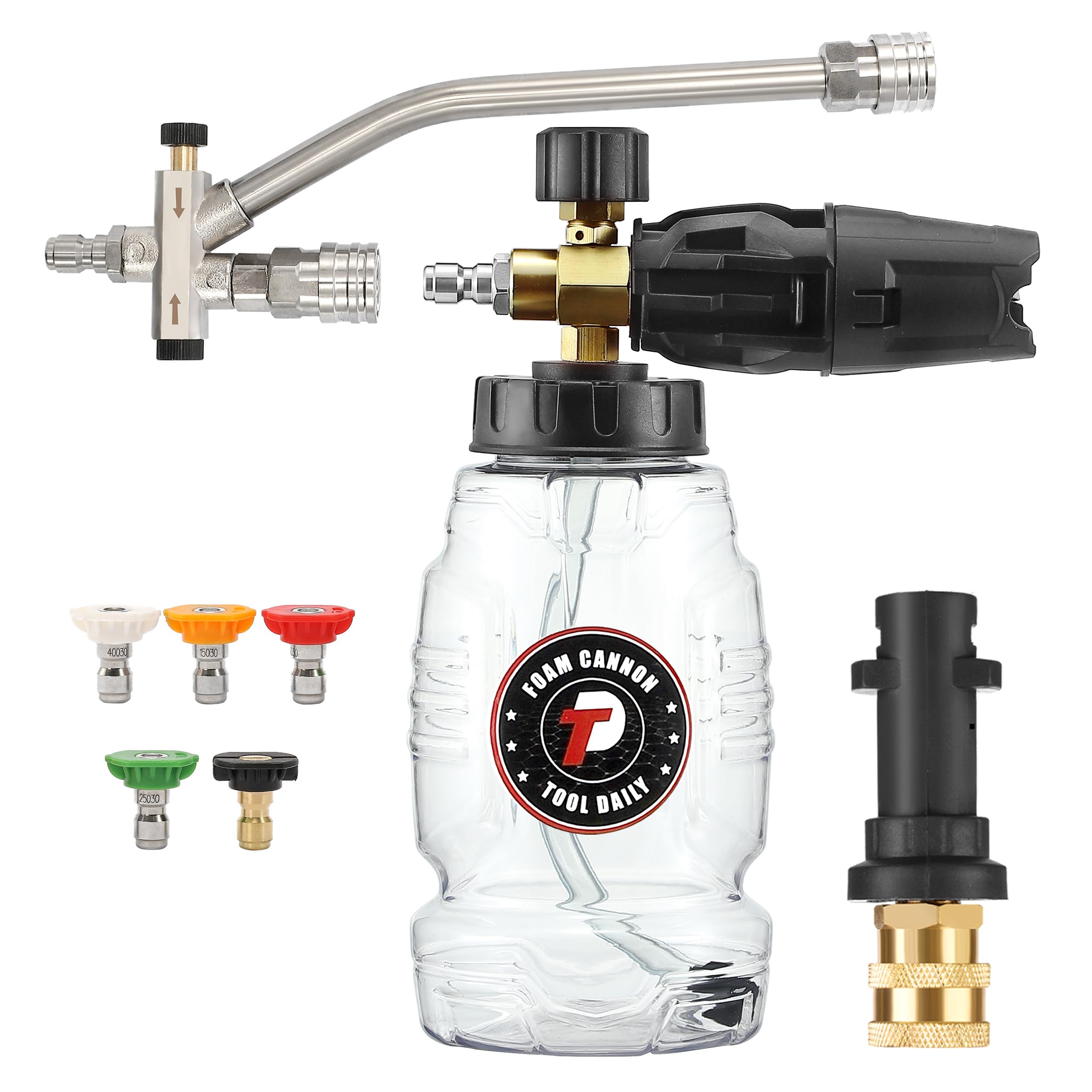 Tool Daily Snow Foam Lance with Dual Connector, for Karcher K2-K7,1 Litre