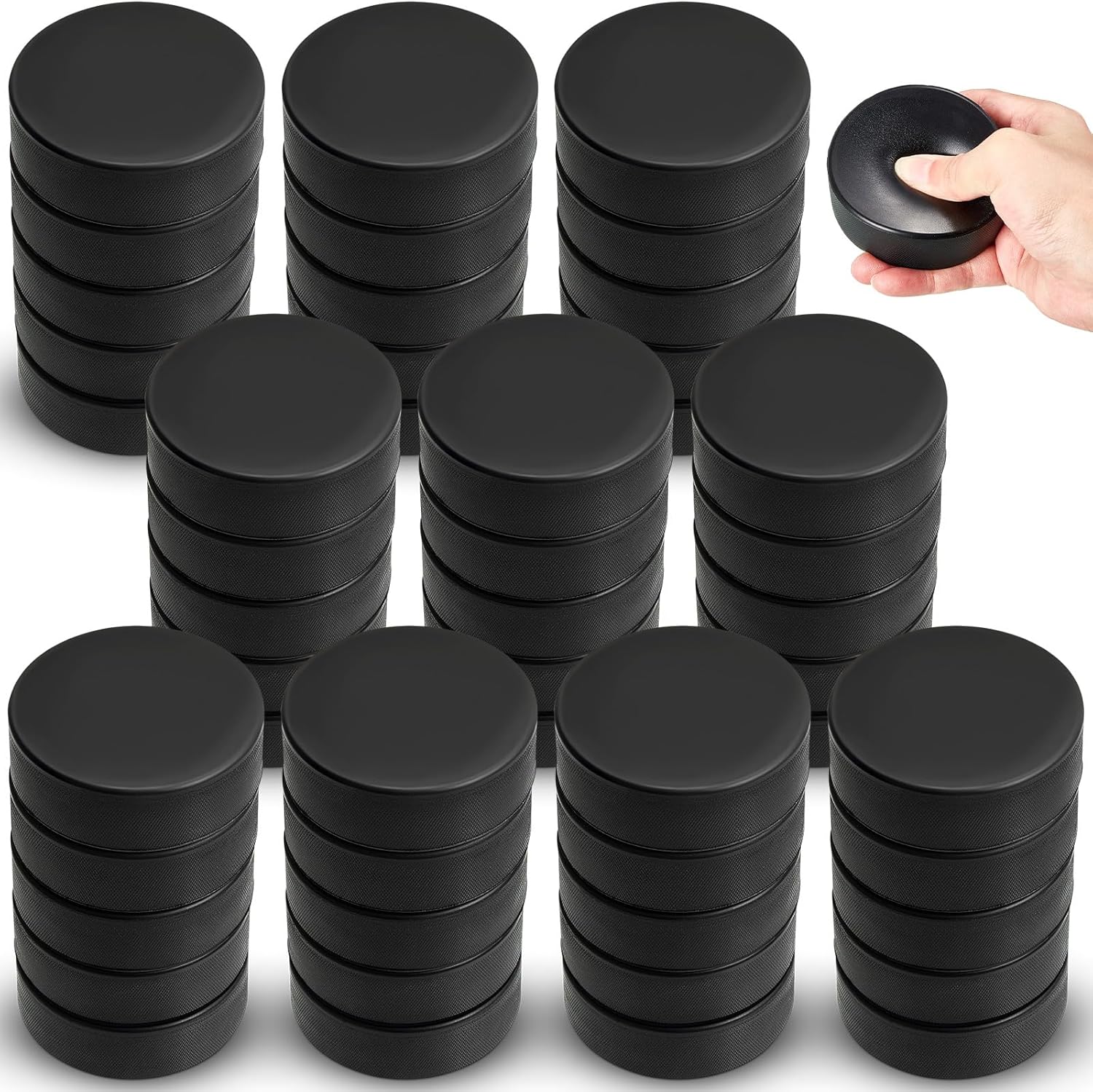 Liliful Sport Ice Hockey Pucks Black 3 Inch for Practicing and Classic