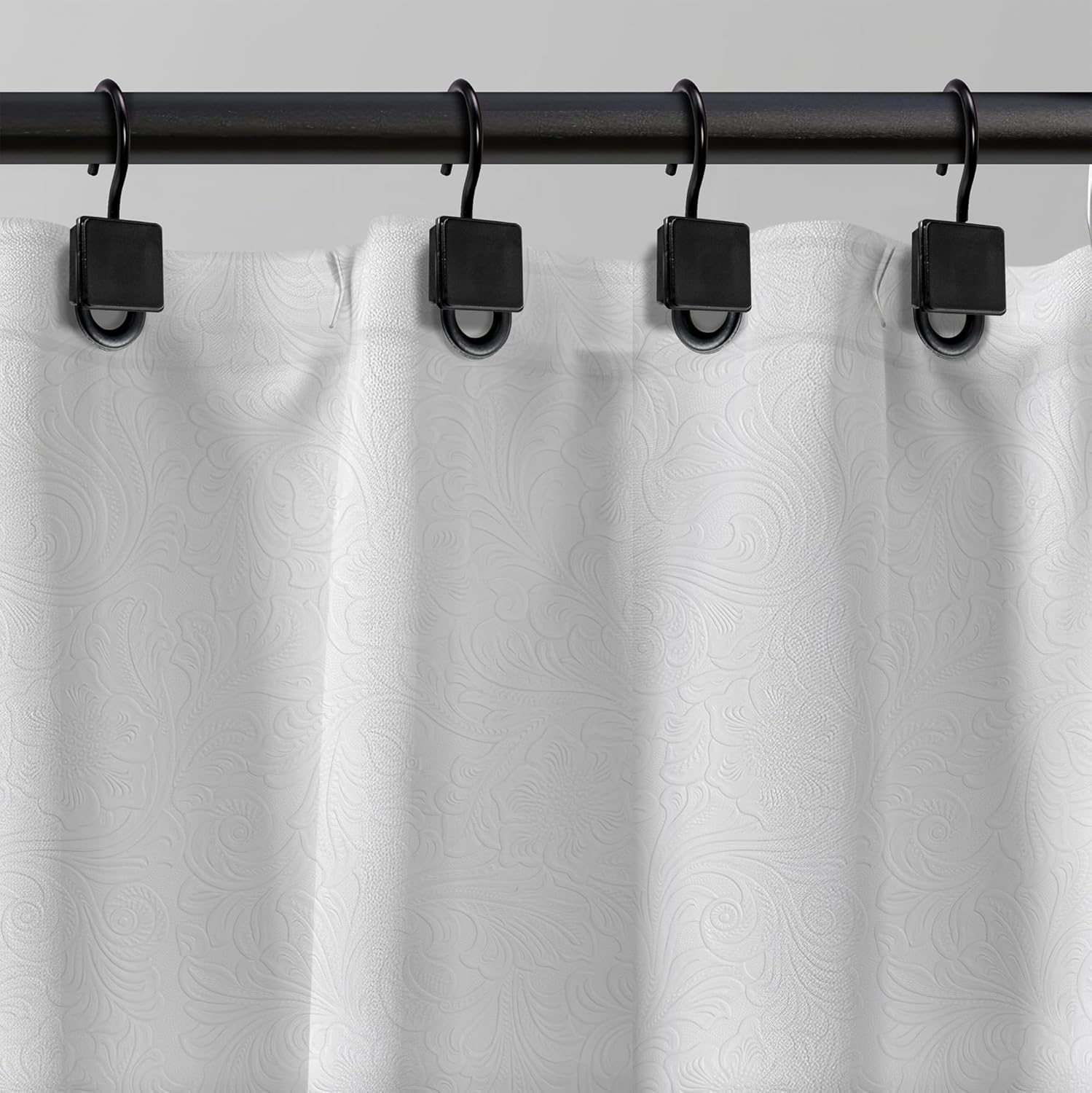 Shower Curtain Liner with Grommets | PEVA Bathroom Liner 72 x 72 | Waterproof, Durable, Easy to Clean, Heavy Duty Shower Curtain Liner with Magnetic Hem | Flower White