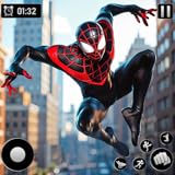 Super Black Spider Rope Flying Fighter Open World Game