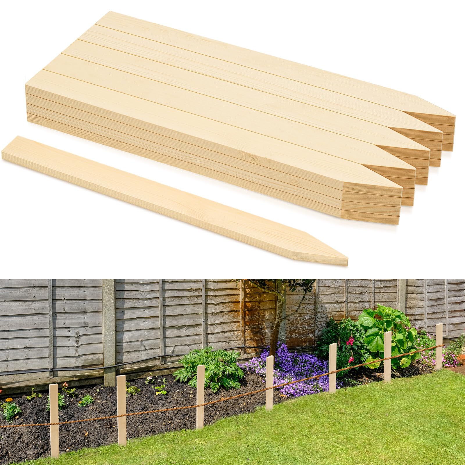 Colingmill 20 Pieces Wooden Garden Stakes