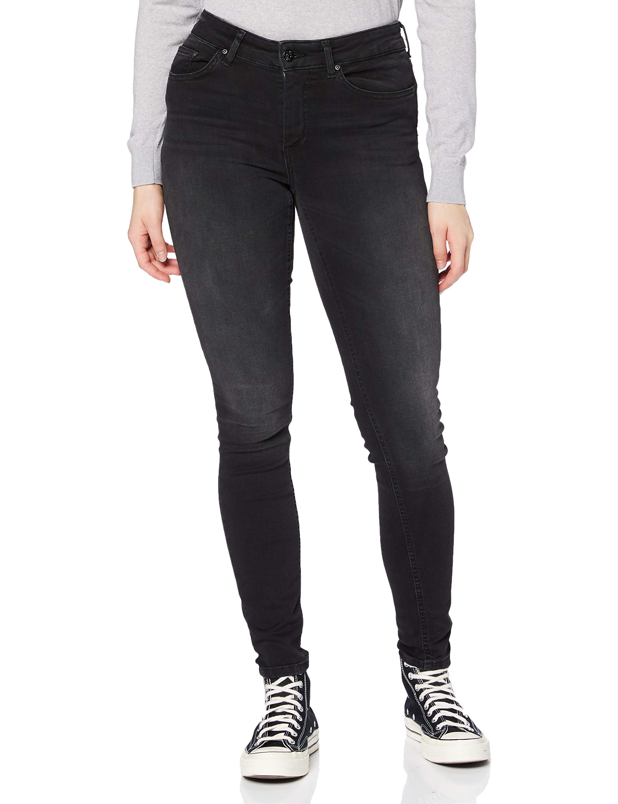 ONLY ONLCORAL Female Skinny Jeans Very Low Waist Skinny Fit Jeans, Black Denim, 28W x 30L