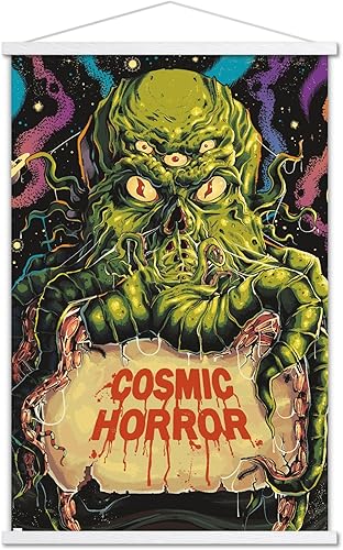 Trends International Cthulhu Monster - Póster de pared clásico de terror con marco magnético