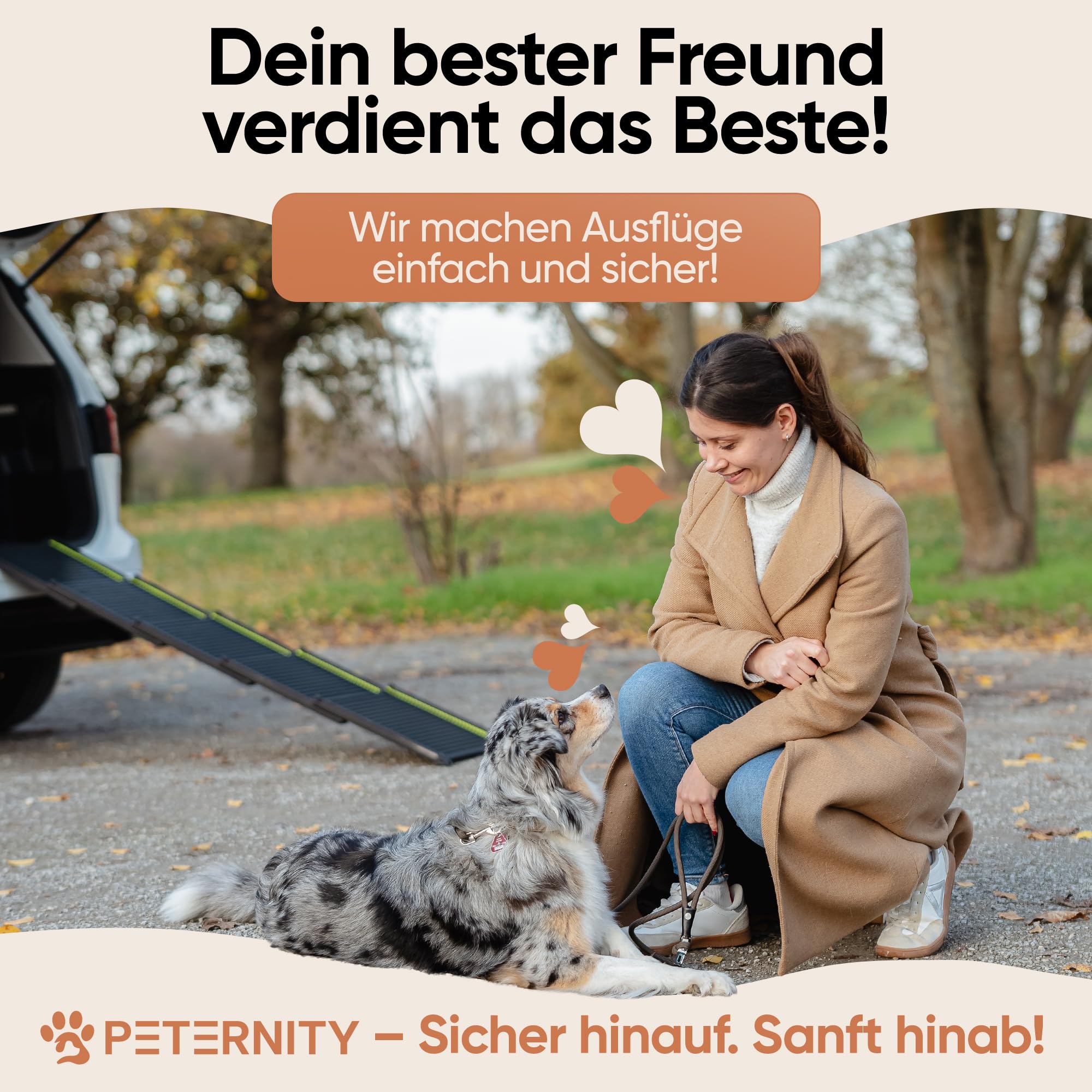 Hundetreppe Auto [rutschfestes Gummi] Hunderampe Auto klappbar | Hundetreppe Große Hunde Dog Ramp Dog Stairs Hunde Rampe Auto klappbar [mit Transporttasche] Hundetreppe Rampe Hund NEU 2026