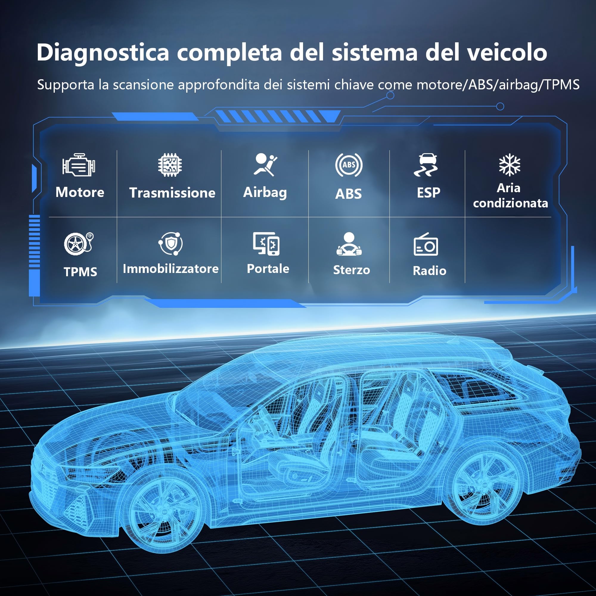 GOOLOO DEEPSCAN DS100 Strumento di Diagnosi OBD2 Completa con Bluetooth, Lettore di Codici per Auto, Guida alla Riparazione, Reset Oil/Throttle/EPB/TPMS/BMS/DPF, Compatibile con iOS e Android
