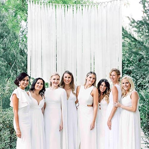 Miniatura 5 de Decoraciones de fiesta de oro blanco de 197 pies x 1.97 pulgadas de ancho con flecos, guirnalda de telón de fondo para cumpleaños, baby shower,