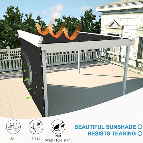 Miniatura 2 de Paño de sombra de jardín 90% negro con Gromments de 4 x 4 pies, cubierta de pérgola para jardín al aire libre, patio, plantas, invernadero, patio
