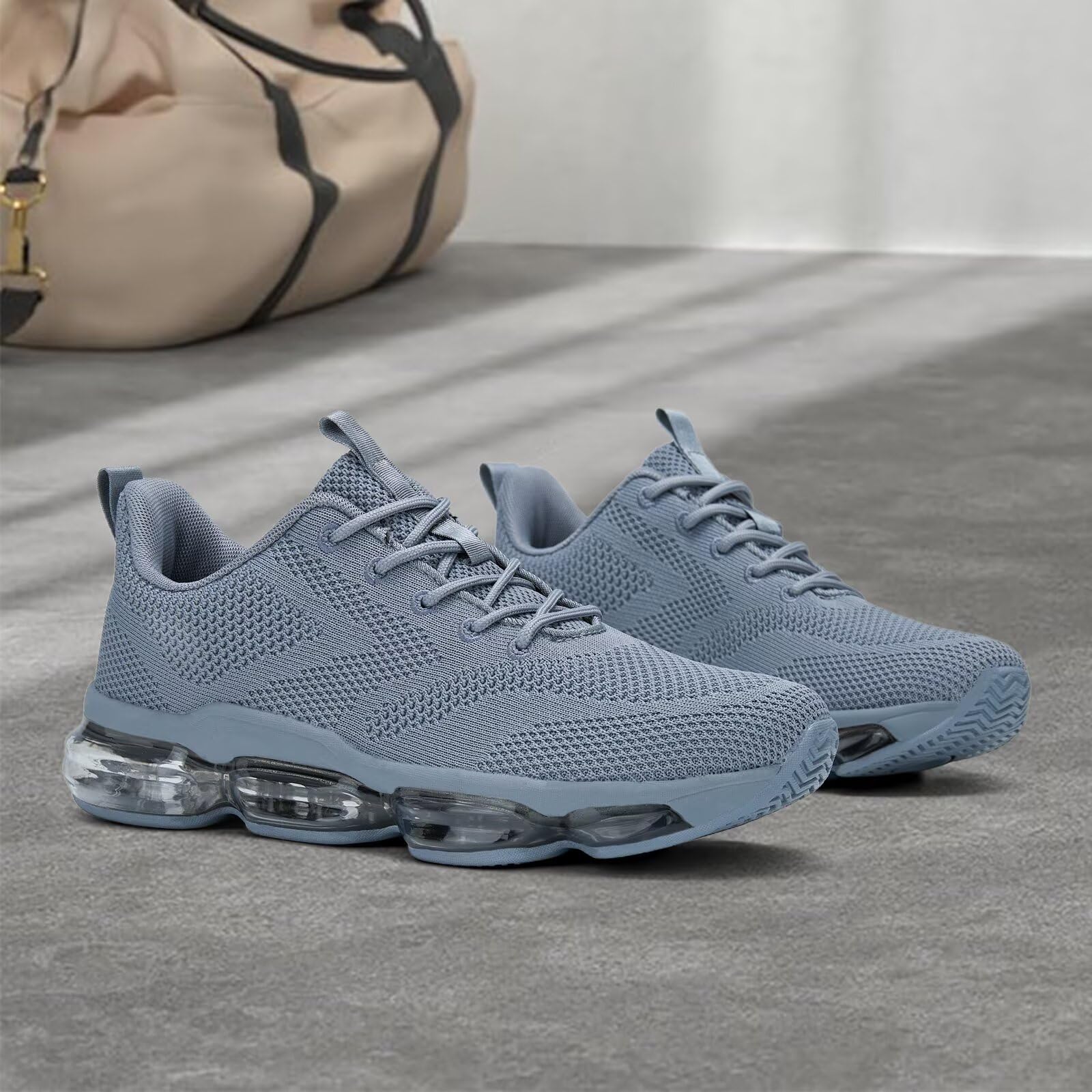 Mens Running Shoes Air Lace Up Comfort Walking Sneakers Breathable Fashion Tennis Basketball Sport Gym Fitness Cross Trainers