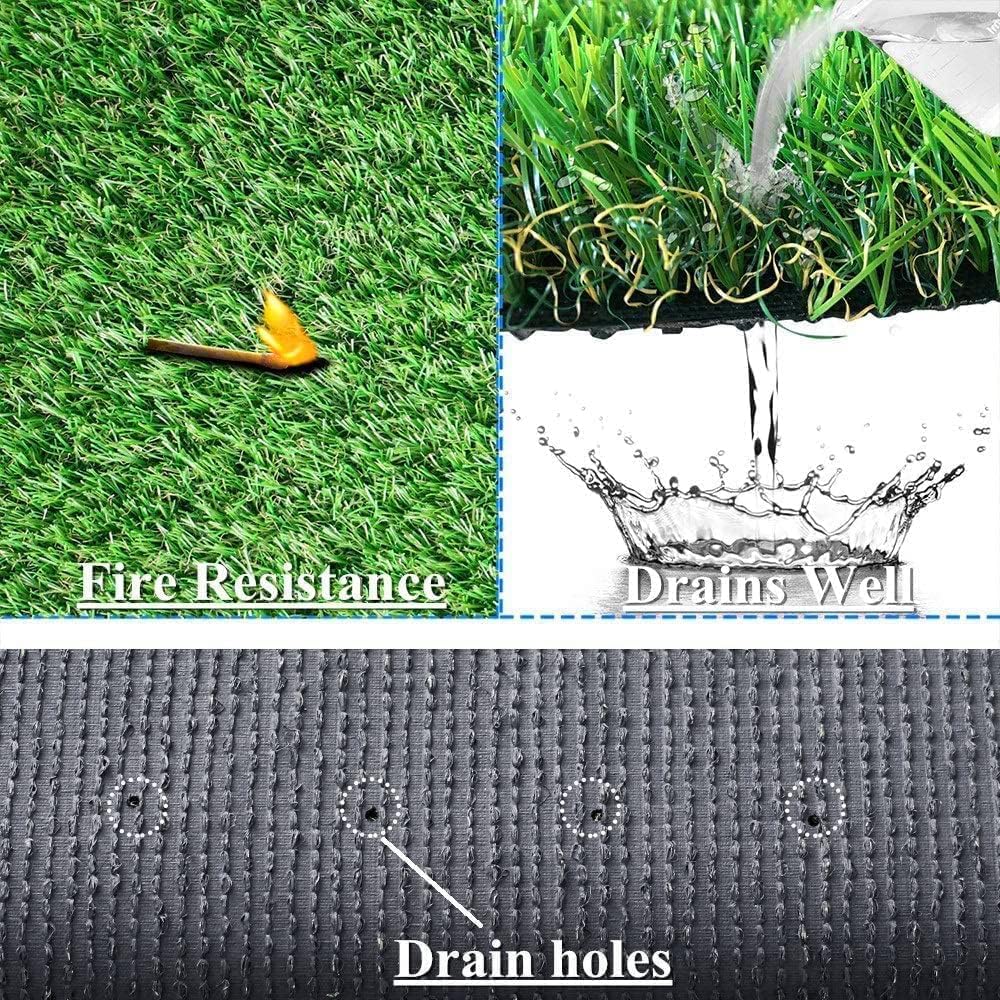 Alfombra de césped artificial barata de 10 mx1 m de alta densidad de hierba falsa de aspecto realista rollo de césped artificial de 30 mm de grosor, balcón, escuela
