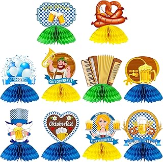 10 PCS Oktoberfest Party Decorations Oktoberfest Honeycomb Centerpieces Oktoberfest Table Centerpieces Bavaria Theme Party Supplies Beer Party Table Decorations German Beer Festival Decorations