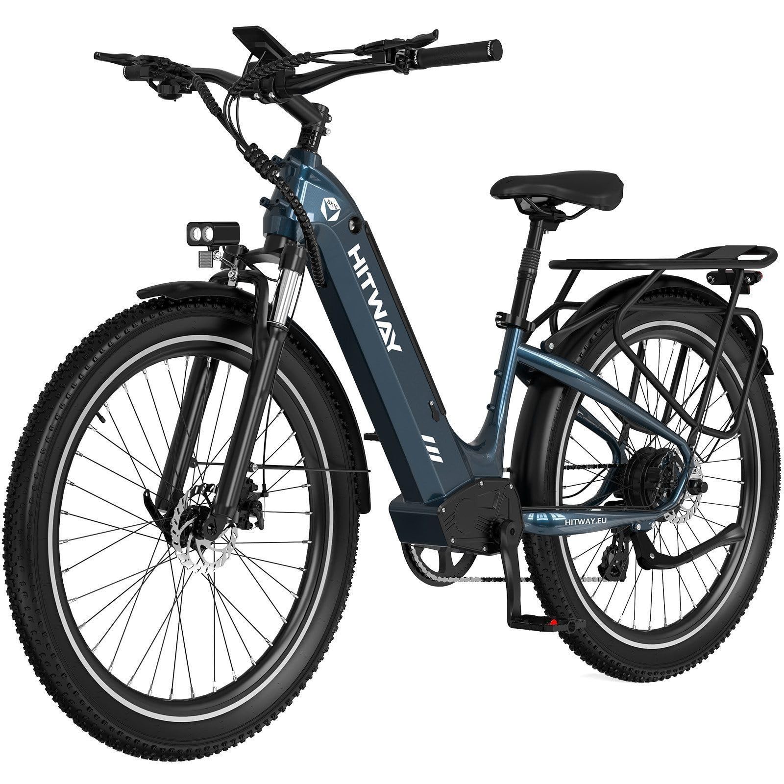 HITWAY City Bicicletta elettrica, 250W City Cruiser E bike, batteria rimovibile 48V 18Ah Portata massima 55-80KM, 7 velocità, bici elettrica per pendolari per adulti