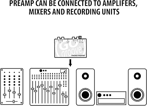 Miniatura 7 de GOgroove Mini Phono Turntable Preamp Preamplifier with 12 Volt DC Adapter, RCA Input for Vinyl Record Player - Compatible with Audio Technica,