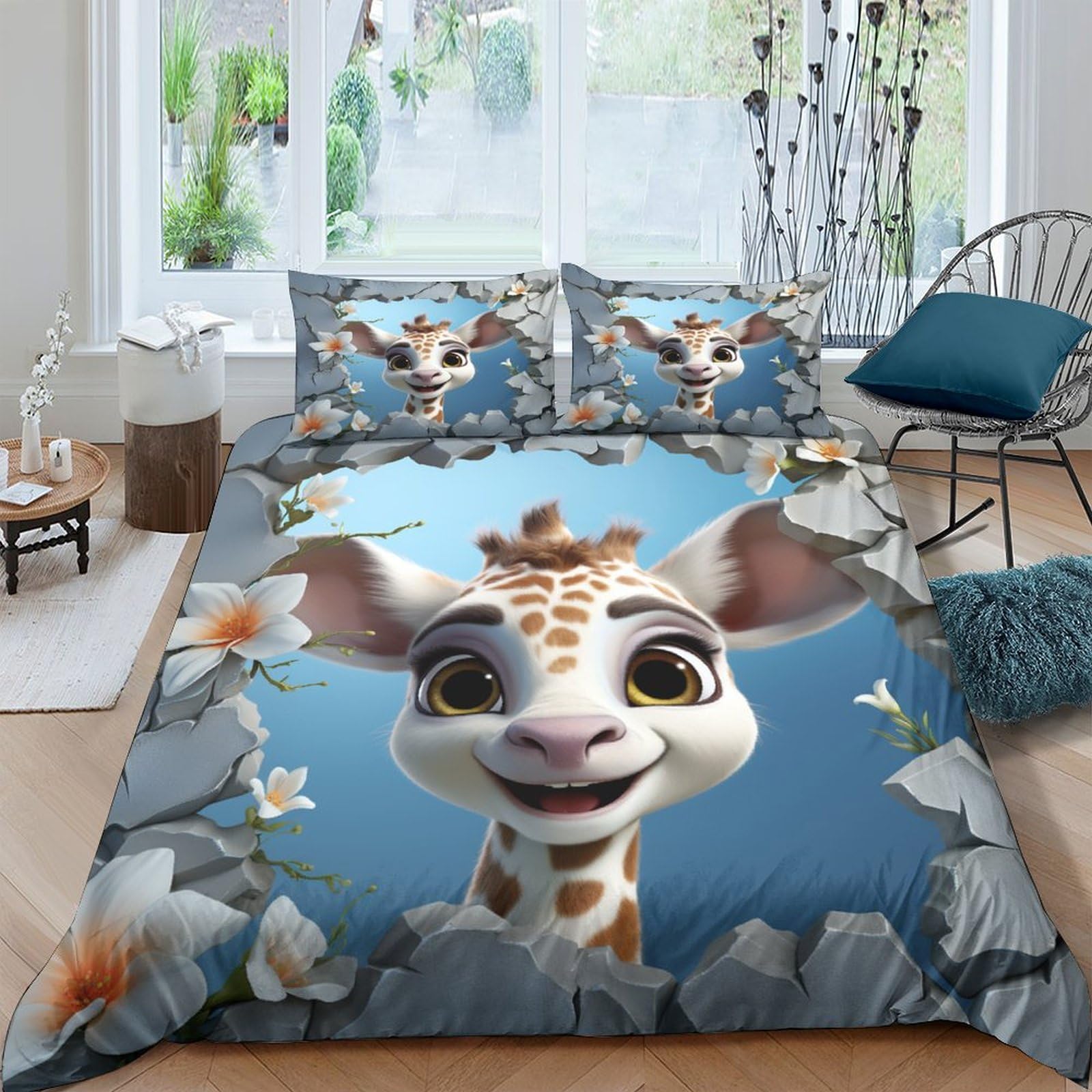Parure de lit 220 x 240 microfibre ultra douce Sika housse de couette king size avec fermeture zip