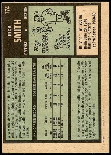 Miniatura 2 de 1971 O-Pee-Chee # 174 Rick Smith California Golden Seals (Hockey Card) VG/EX Golden Seals