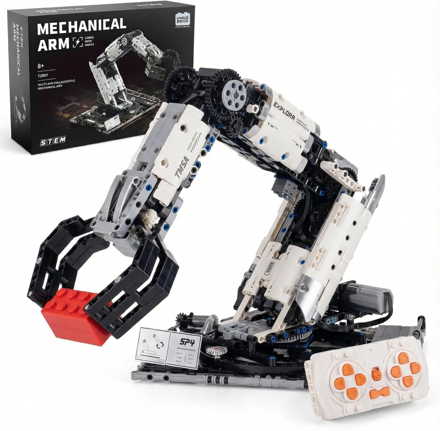 STEM Educational Remote Control Robotic Arm Building Kit, Programmable APP Control Robot Toy, 8-Directional Movement Engineering Building Set for Kids 8-14 & Adult Tech Enthusiasts