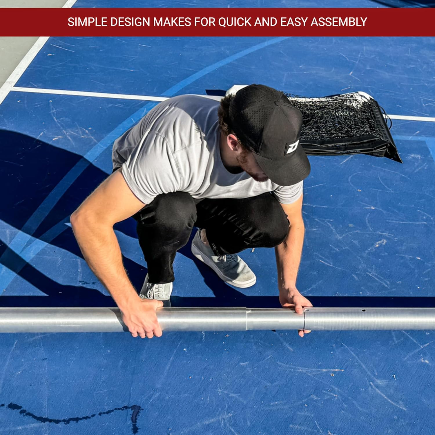 Dominator PRO Portable Pickleball Net - Heavy Duty USAPA Compliant Portable Regulation Pickleball Net - Indoor/Outdoor Aluminum Rust Proof Frame w/Adjustable Net Tension & Locking Wheels