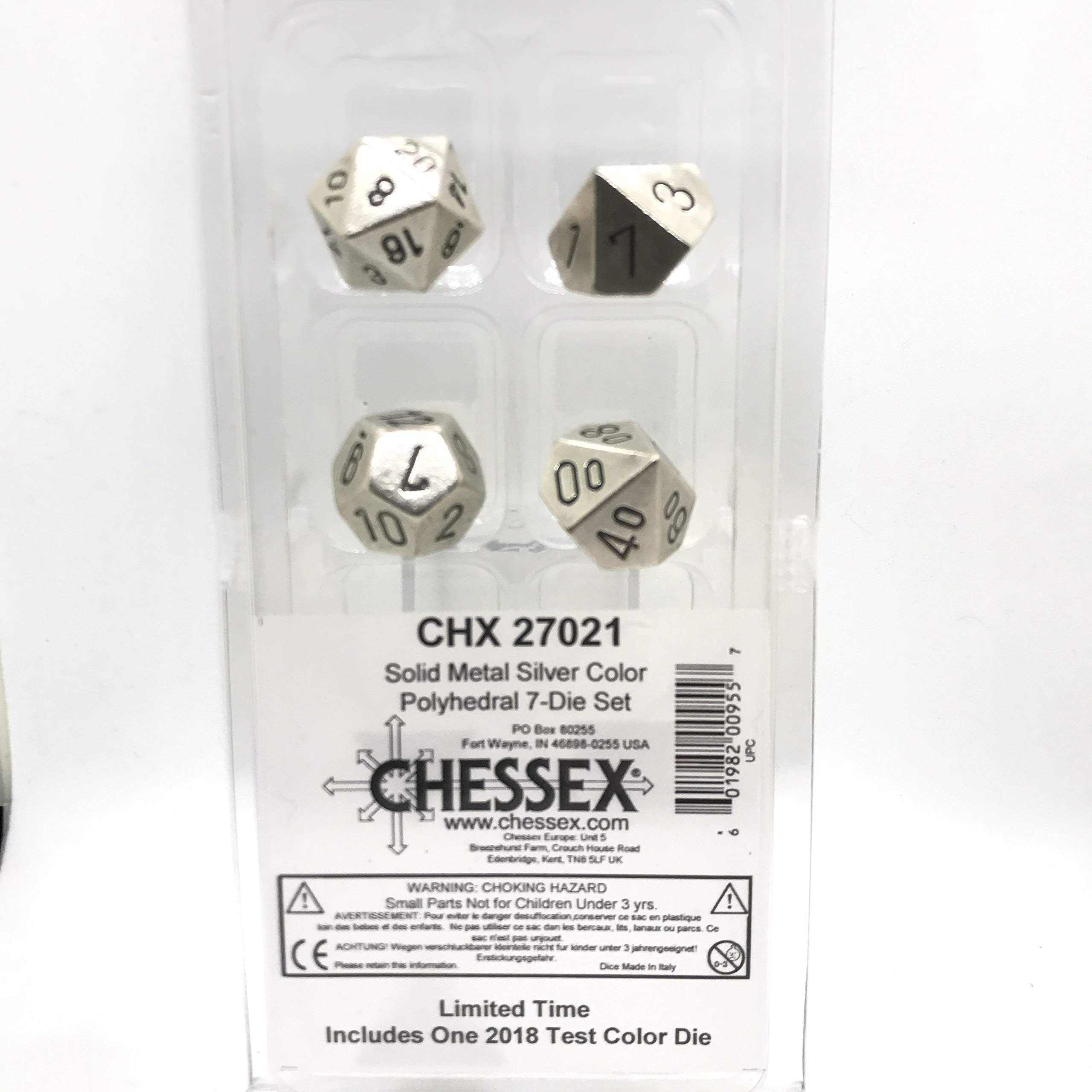 Amazon.com: DND Dice Set-Chessex D&D Dice-16mm Silver Metal