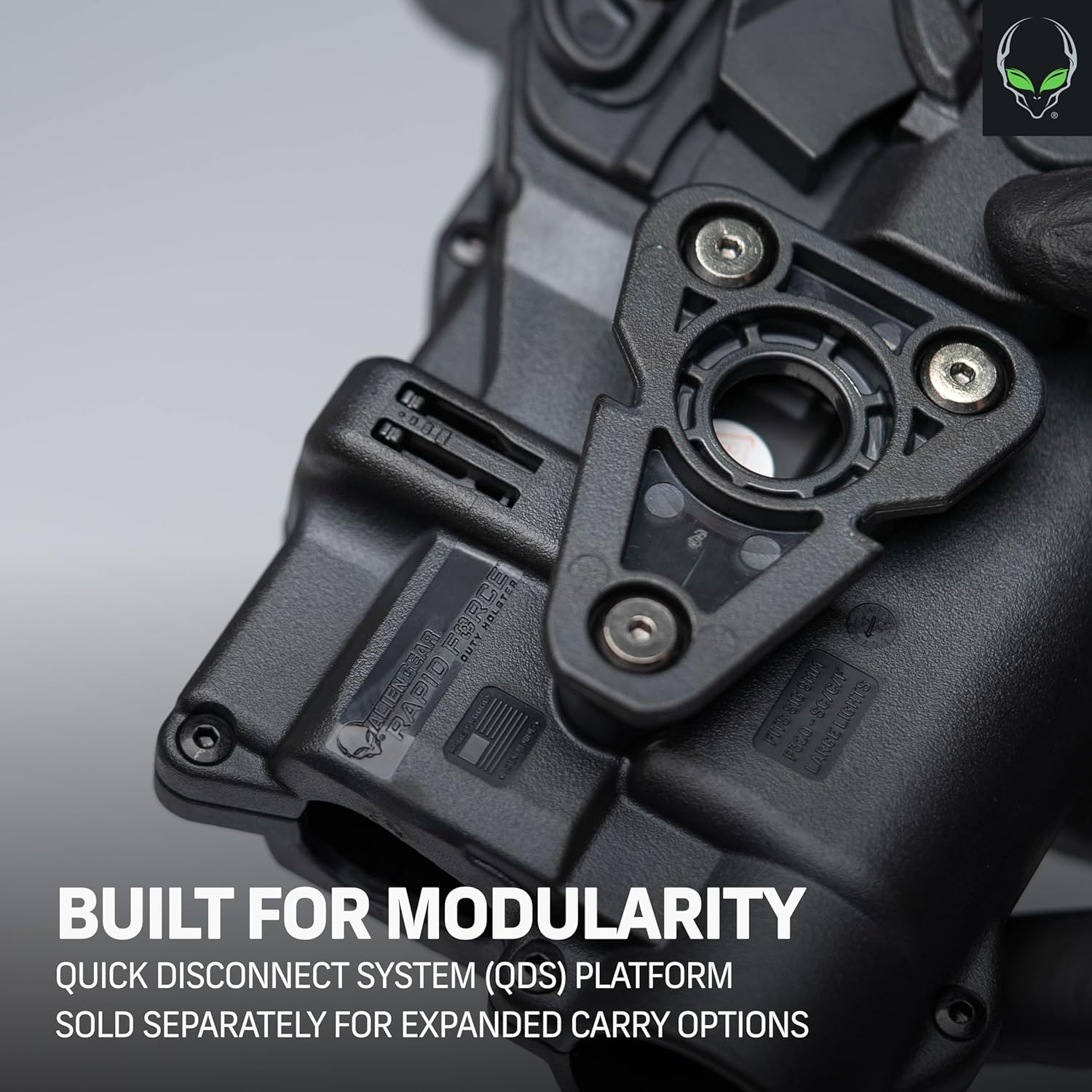 Alien Gear Rapid Force Level 3 Duty Holster – Right Hand – Light-Bearing & Optic-Ready – Mid Ride Belt Slide – Multiple Gun Fits – Matte Black – No Light, Compact Light and Large Light Options