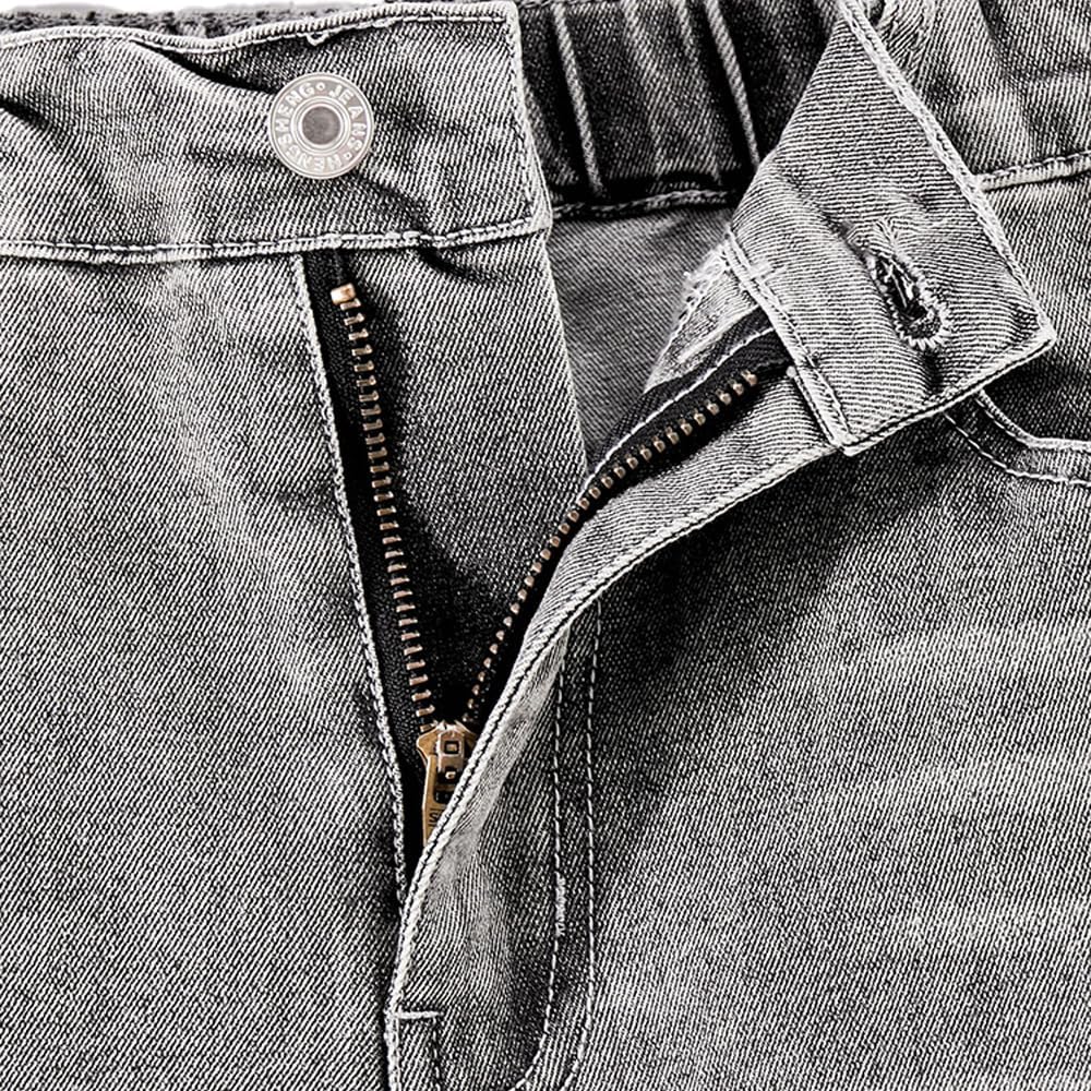 Nivne Tco Tween Boys Ripped Jeans Slim Straight Fit Destroyed Distressed Trousers Casual Denim Pants with Zipper Fly - Image 4