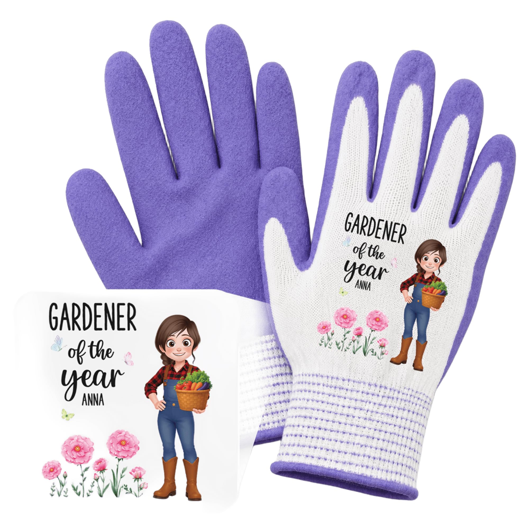 Personal Chic Personalised Gloves - Plant Lady Birth Flower - Gardener Of The Year - Garden gloves Women, Ladies Gardening Gloves, Garden Glives, Gardening Glives, Garden Glove for Women