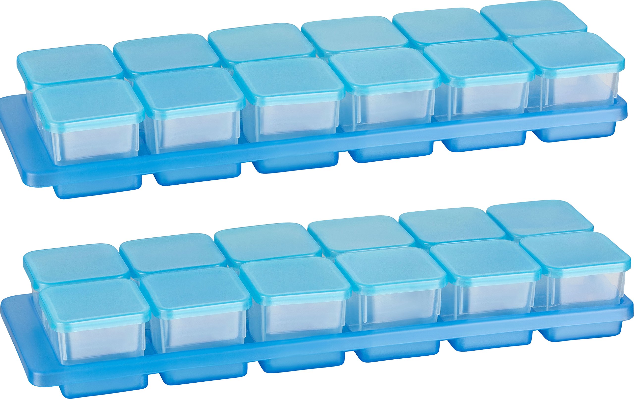 Kigima mini-freezer container, 3.5x3.5x3.3 cm, with holder (0.03l (24 Pcs) & Tray (2 Pcs))