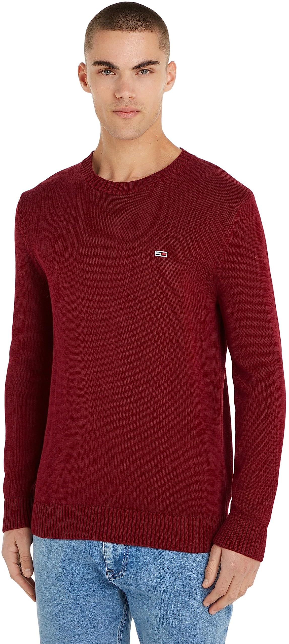 Pull Tommy Jeans homme vert olive confortable pour le froid - 7
