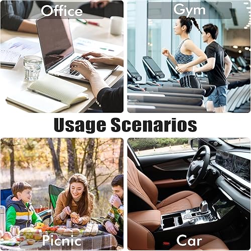 Miniatura 2 de Bolsa de almuerzo aislada para mujeres y hombres, bolsa de almuerzo de gran capacidad, bolsa Bento impermeable para el trabajo y picnic (negro)