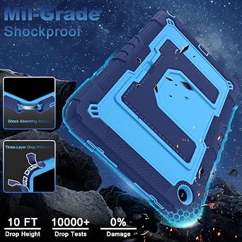 WESOROL Case for Samsung Galaxy Tab A11 Plus/A9 Plus 11 Inch,Heavy Duty Shockproof Cover for Samsung Tablet A11+/A9+ Case with Kickstand Shoulder Strap,Navy Blue