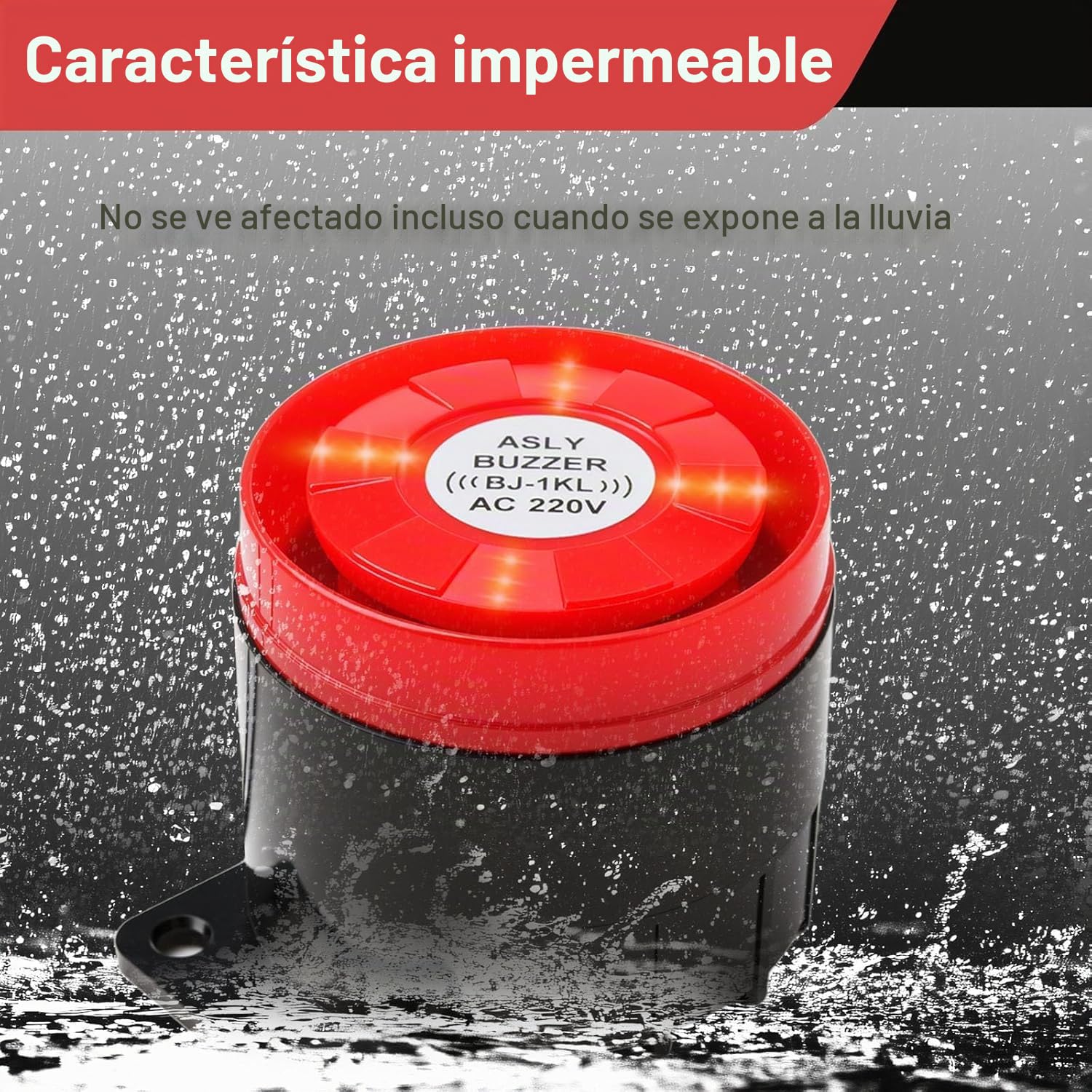 Mini Sirena Alarma 220V 120dB Sistema de Seguridad Exterior con Luz Intermitente Sonido de Alto Decibelio Mini Alarma Sonora Luminosa para Hogar Oficina Tienda Garaje Puerta de Jardín Balcón Vehículo