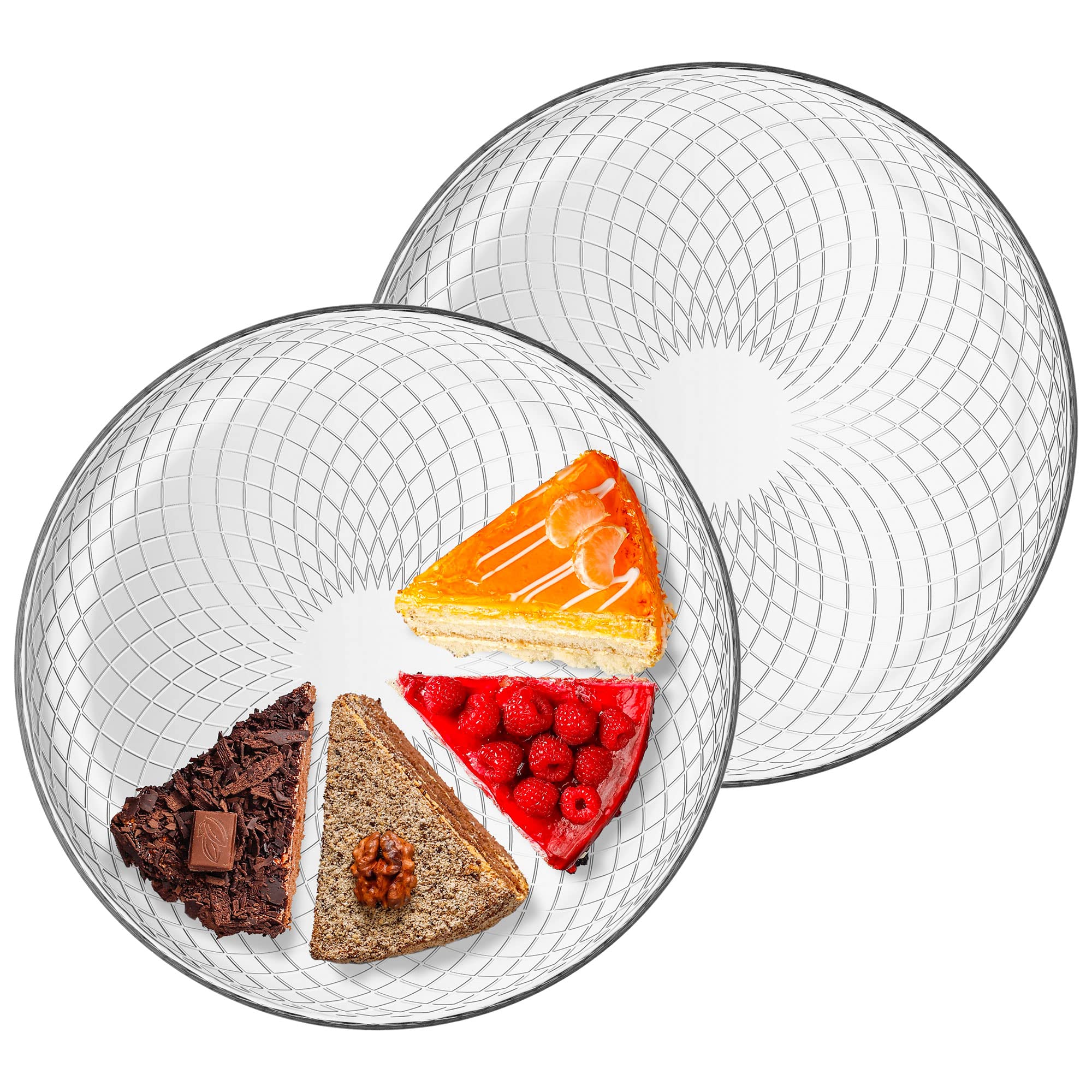 Piatto Per Torta In Vetro 32 Cm | Forma Loto | Alzata Multiuso Per Buffet E Decorazione
