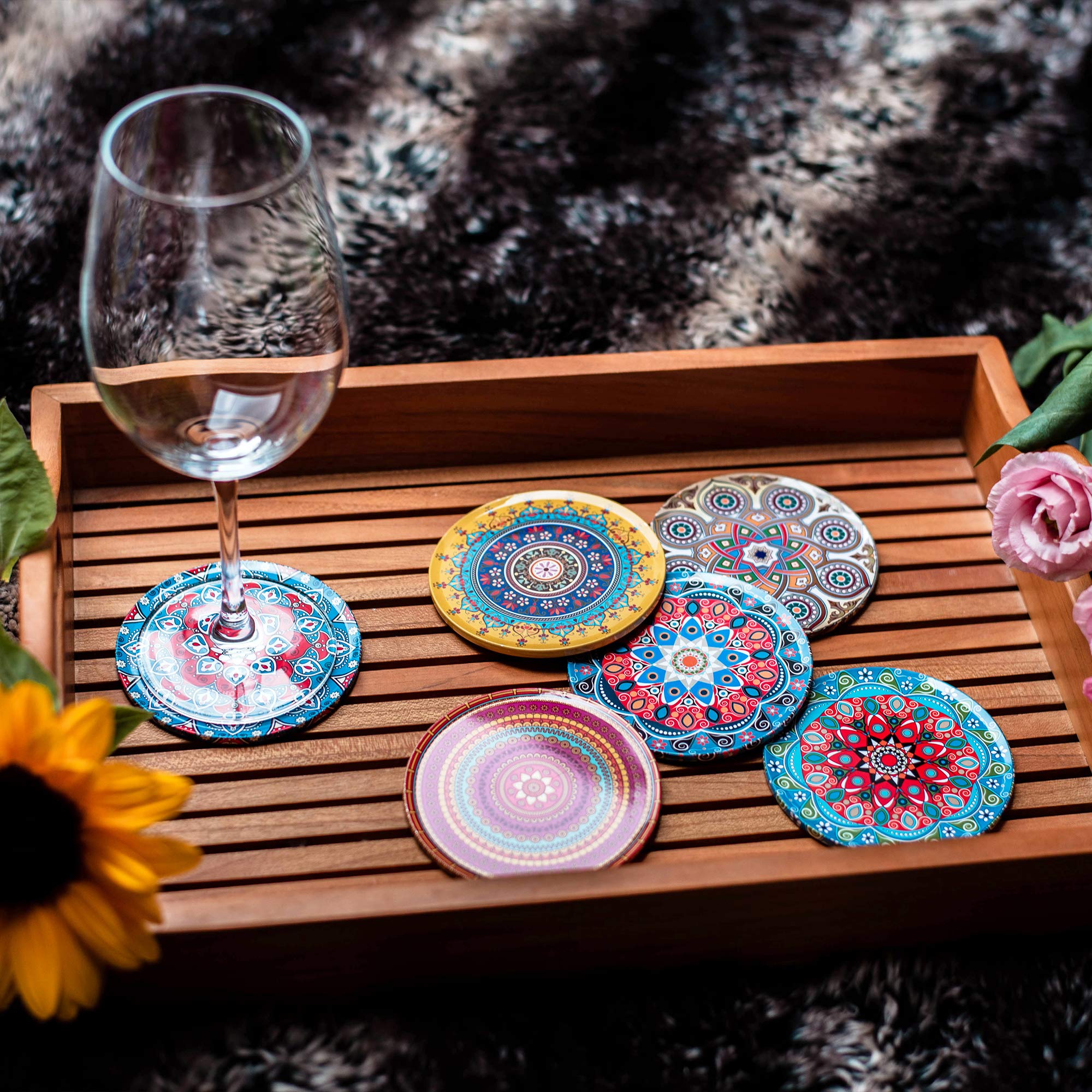 Set di 6 sottobicchieri decorativi per bicchieri, tazze, vasi