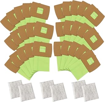 30 Pack Type BB Canister Bags Replacement Fit for Oreck XL Canister Vacuum bags Buster B,PKBB12DW BB180 BB280 BB850 BB870 BB900 BB1000 MV160 with 6 Motor Filter BM04 Kit ATXKXE