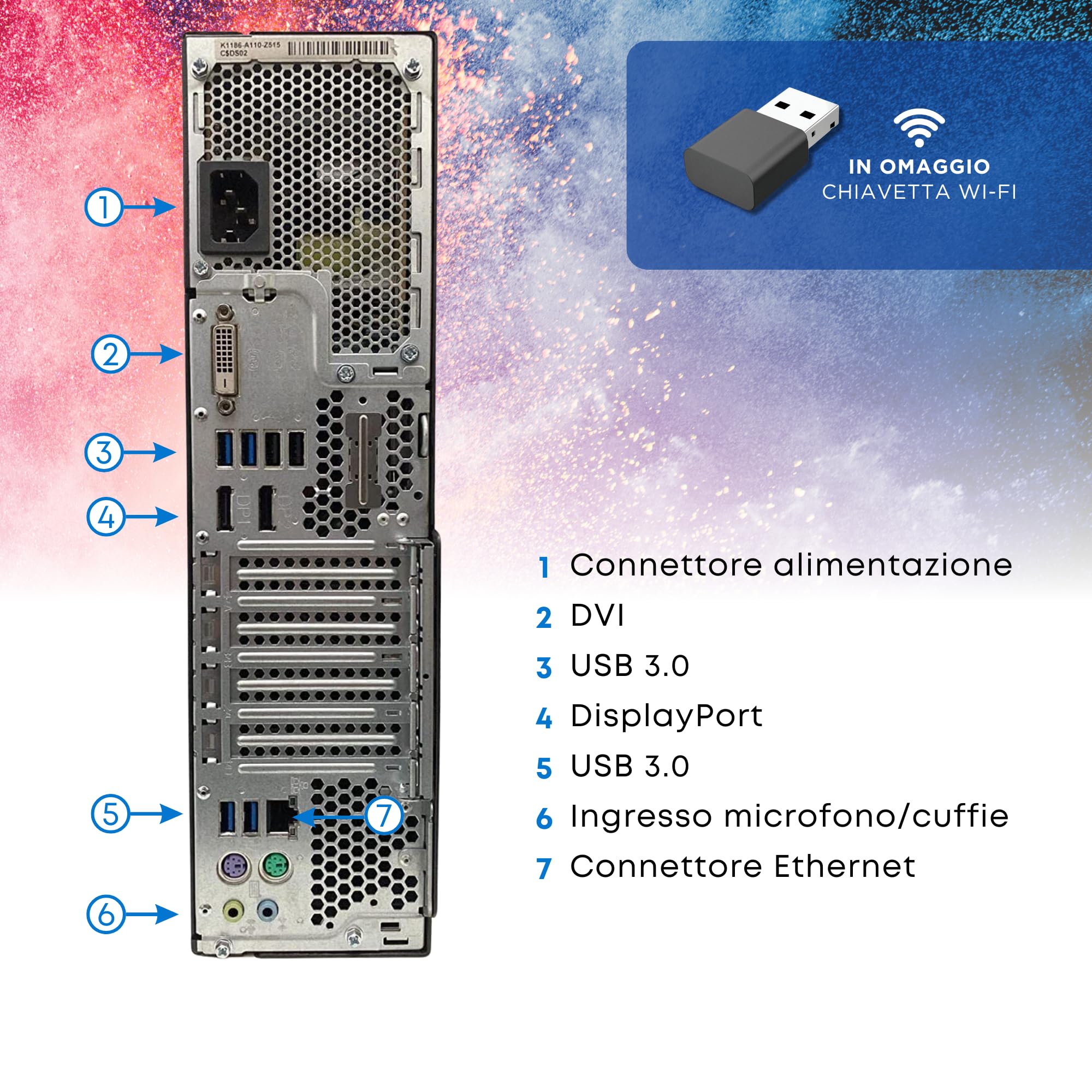 Fujitsu Esprimo D957 - PC Computer Desktop Processore Intel i7-7700 4 Core 3.6 Ghz - Ram 8Gb SSD 256Gb - Pc Fisso con Libre Office e Win 11 Pro (Ricondizionato)
