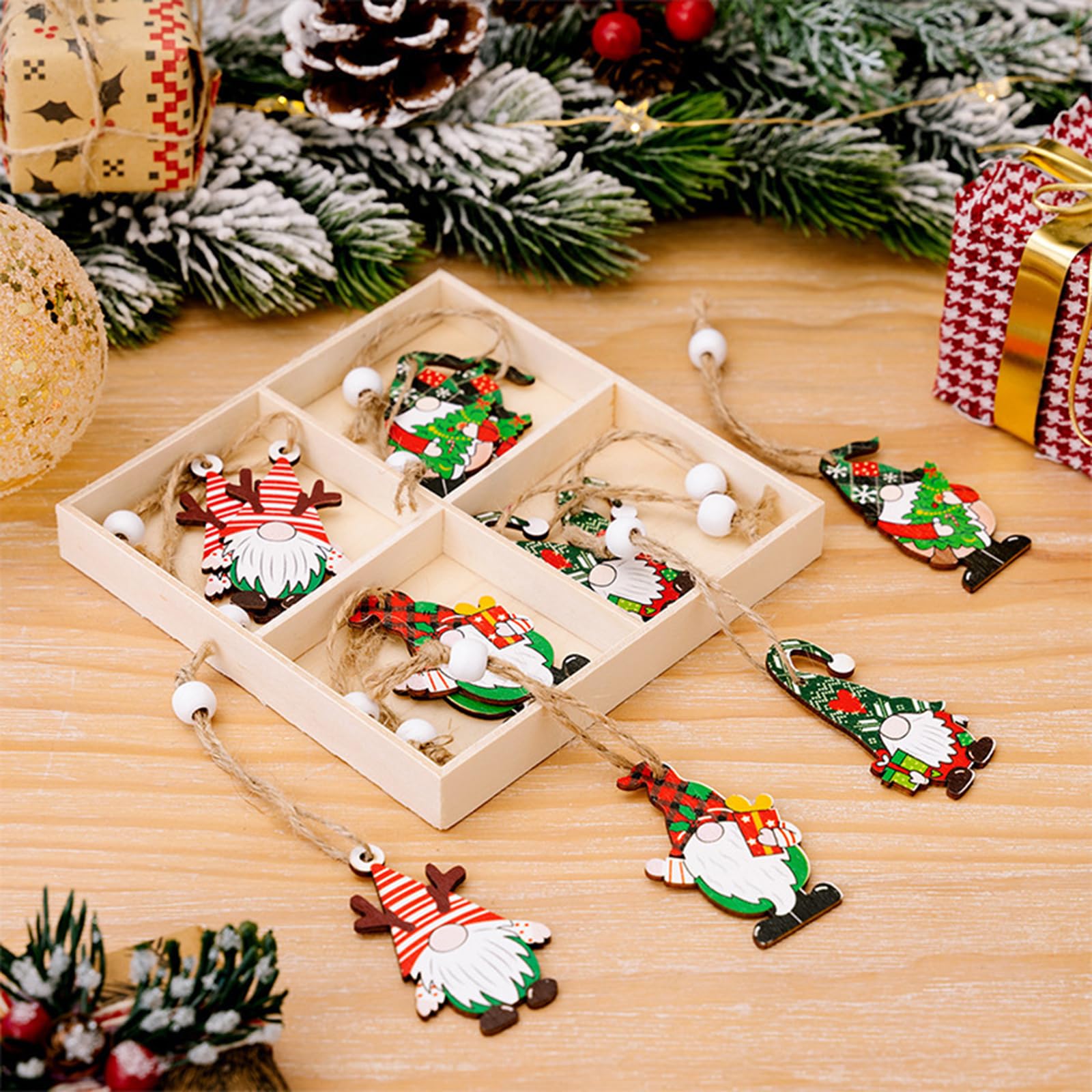 Statuine Babbo Natale In Legno Per L'albero Di Natale | Acquisti - Foto 8