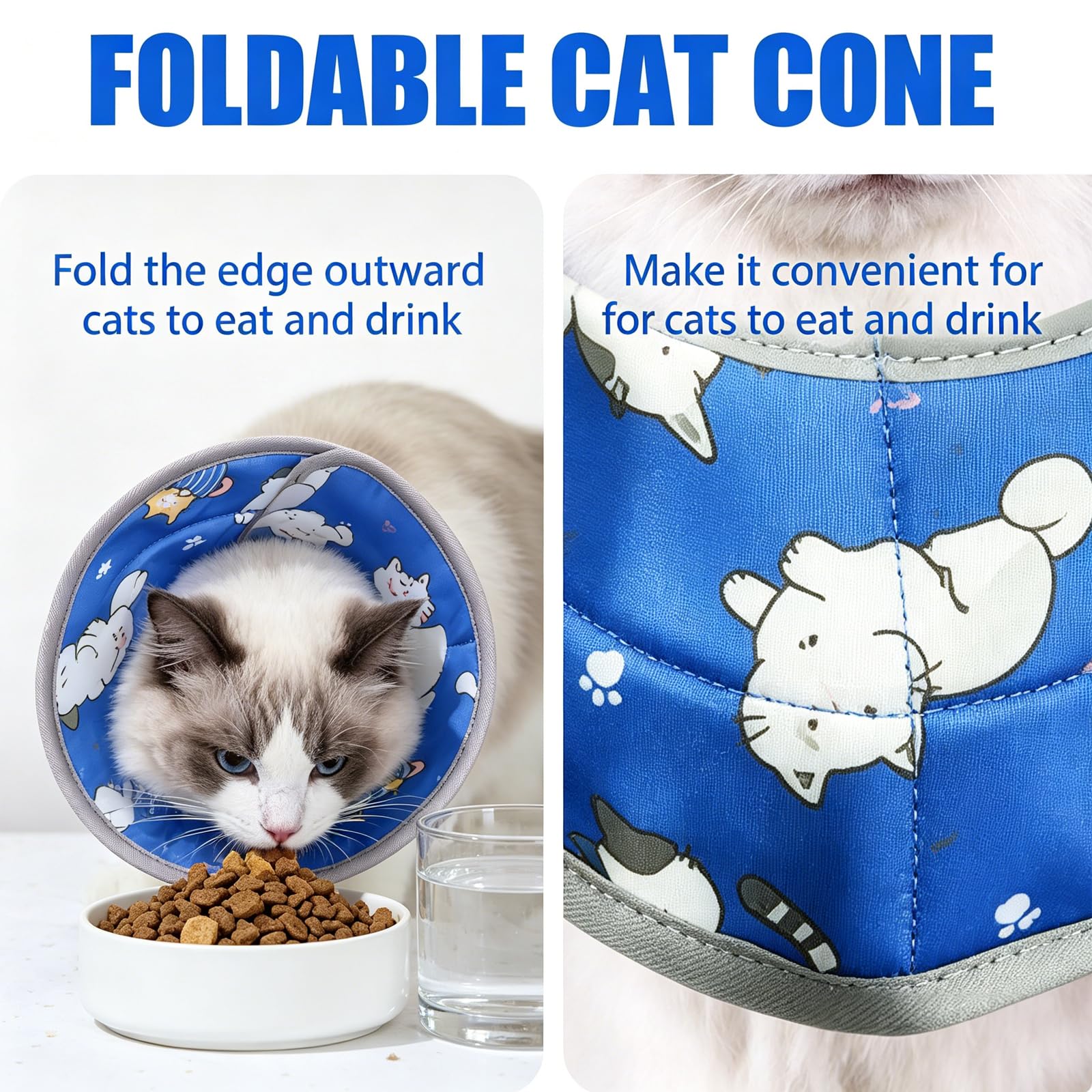 Colerette Chat Anti Léchage,Réglable Souple Doux Collerettes pour Chats Après Chirurgie,Élisabeth Collier Cône de Récupération pour Chiots Petits Chiens(M)