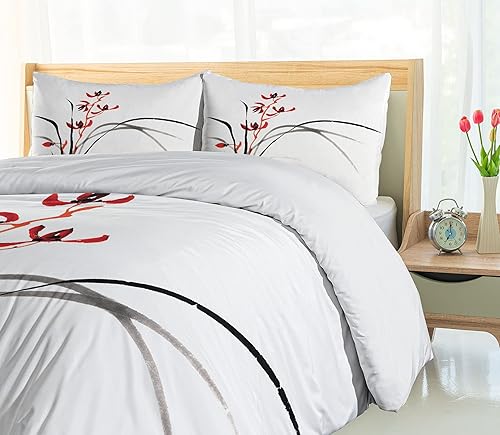 Miniatura 128 de Ambesonne Juego de funda de edredón de brújula, ilustración de mapa del mundo, marinero marítimo, equipo de vida monocromático, juego de ropa