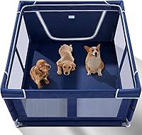 ZIKOPOMI Puppy Playpen Indoor 42x42x25 Inch for Small Dogs & Pets - Sturdy Gate, Zipper Door, Anti-Tipping Enclosure