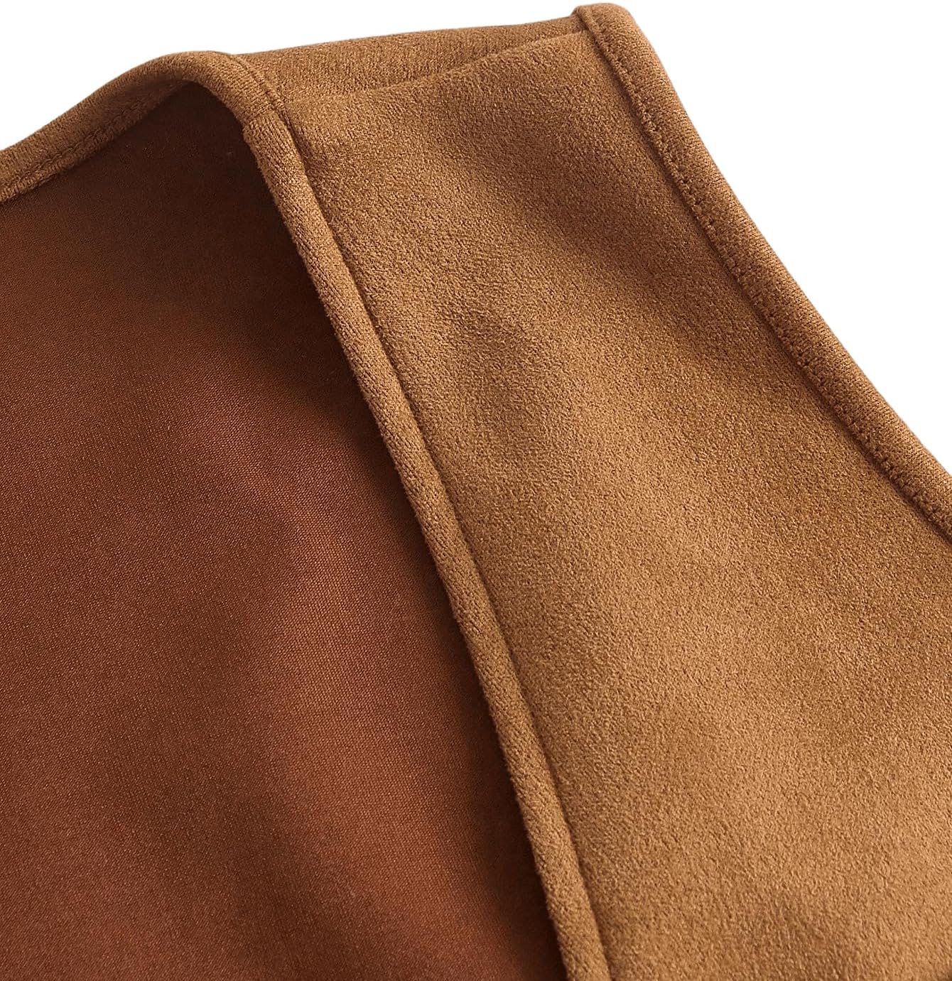 Verdusa Women's Fringe Vest Crop Jacket 70s Hippie Faux Suede Tassel Cardigan - Image 3