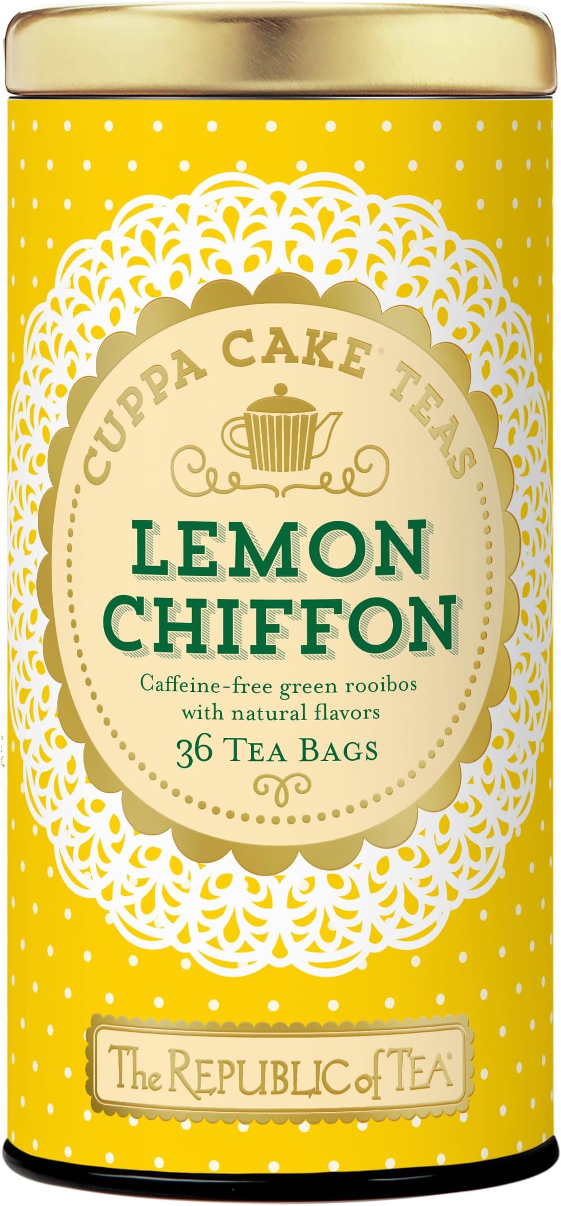 Lemon Chiffon Cuppa Cake Tea, 36 Tea Bags, Decadent Herbal Green Rooibos Tea