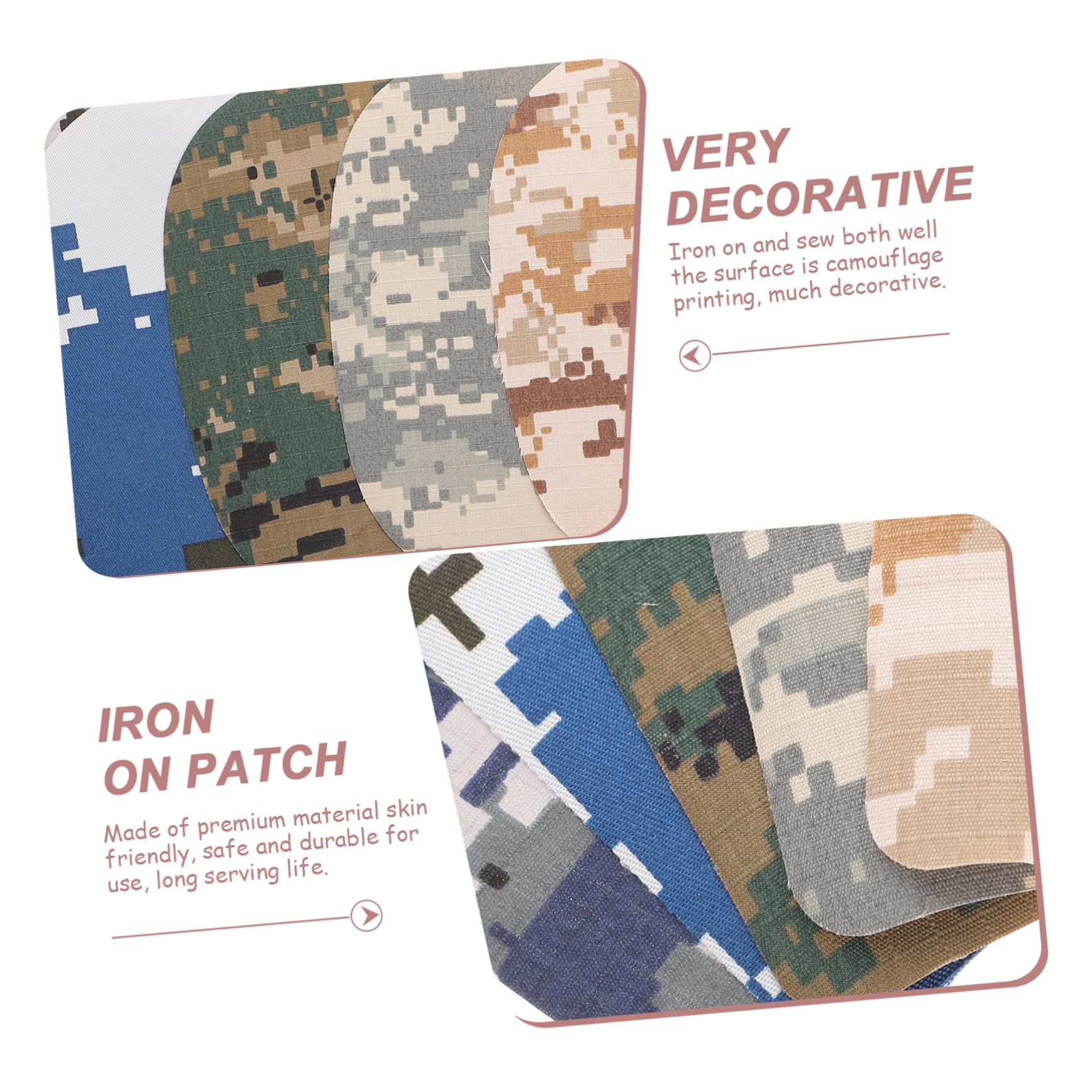 TEHAUX 60pezzi Toppe Termoadesive Per Abbigliamento Patches Camouflage Per Riparazione e Decorazione Di Giacche Jeans e Zaini