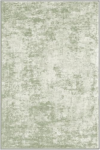 Miniatura 9 de Alfombra moderna abstracta para interiores de 3 x 5, lavable, antideslizante, suave, verde salvia, gris, alfombra de entrada, alfombra de cocina con